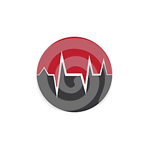 Heart beat logo or pulse line logo for medical medicine with modern vector illustration concept