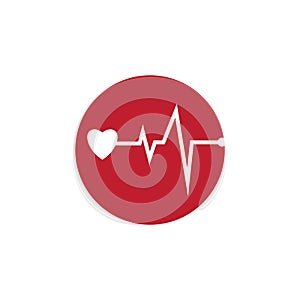 Heart beat logo or pulse line logo for medical medicine with modern vector illustration concept