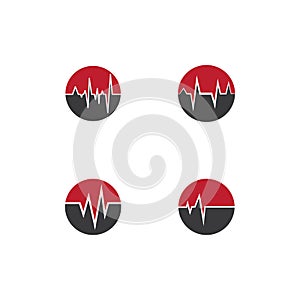 Heart beat logo or pulse line logo for medical medicine with modern vector illustration concept