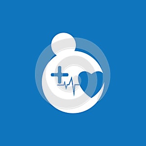 Heart beat logo or pulse line logo for medical medicine with modern vector illustration concept