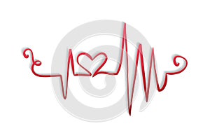 Heart beat logo vector image