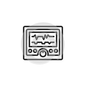 Heart beat monitor line icon