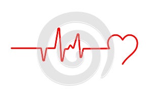 Heart beat pulse flat vector icon for medical apps and websites. Blood pressure , cardiogram, health EKG, ECG logo.