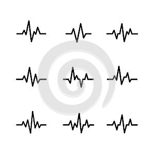 Heart beat pulse icon vector illustration. Heart beat monitor pulse line art vector icon. heartbeat line icon vector illustration.