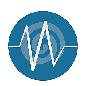 Heart beat pulse monitoring blue background