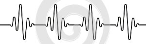 Heart beat pulse one line, hand drawn cardiogram wave sign, continuous lines heart beats, heartbeat