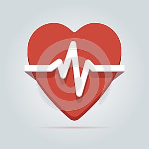 Heart beat rate icon.