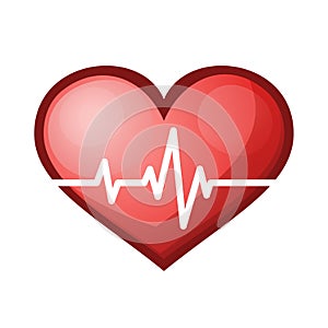 Heart beat rate icon, healthcare vector