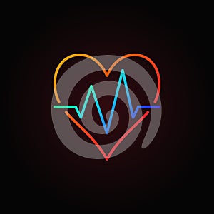 Heart beat vector colored icon. Heartbeat outline sign