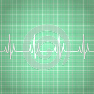 Heart Beats Cardiogram Background. Vector
