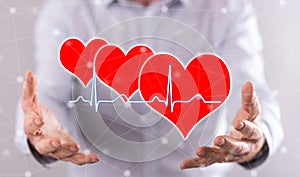 Concept of a heart beats graph