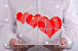 Concept of a heart beats graph