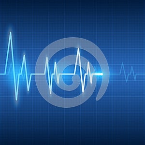 Heart beats on healthcare and medical abstract background vector