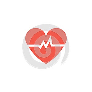 Heart beats signal logo. Vector illustration