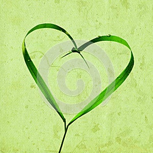 Heart with blades of grass, wallpaper