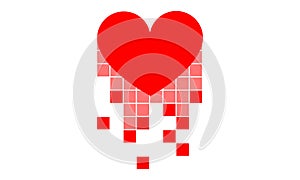 Heart bleeding, crying icon, disappointment, romance love simple symbol. Vector illustration