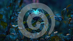 heart blue rose with enchanting realms