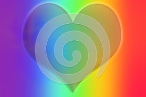 A heart on a blurry rainbow-colored background. LGBT-the concept of gay pride