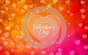 Heart bokeh frame background valentine love vector