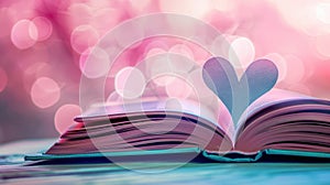The Heart in the Book. AI generated photo