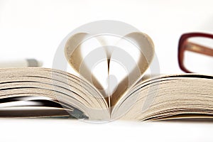 Heart from book pages