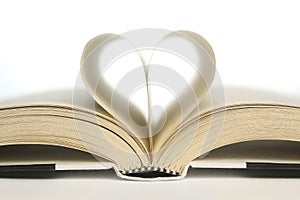 Heart in book pages