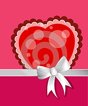 Heart with bow and ribbon
