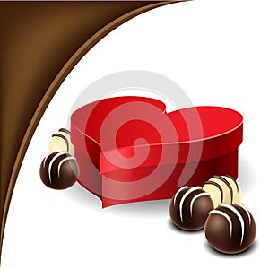Heart box with chocolate praline