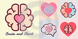 Heart and brain, Emotions and logic concept