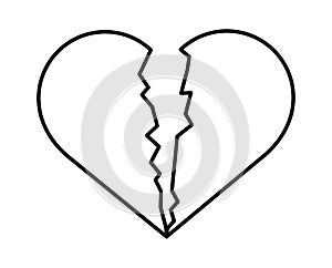 Heart break isolated icon