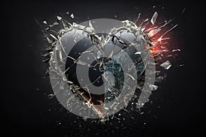 heart, with broken shards of glass, symbolizing the hurt and pain in relationships