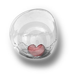 Heart in bubble