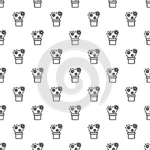 Heart cactus pattern vector seamless