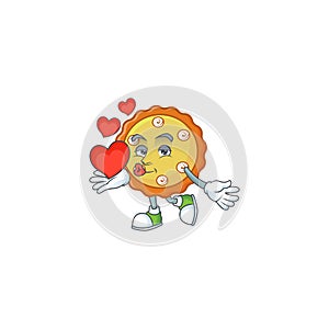 With heart cake apple pie cartoon character shape