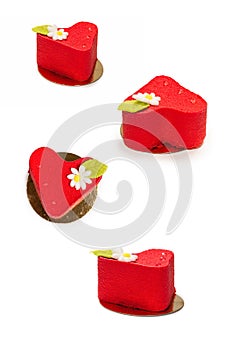 Heart cake isolated on a white background