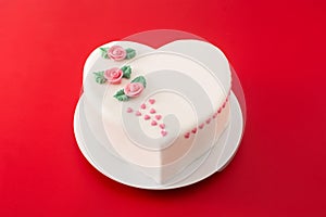 Heart cake for St. Valentine`s Day or Mother`s Day