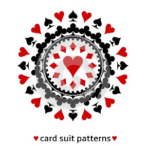 Heart card suit snowflake