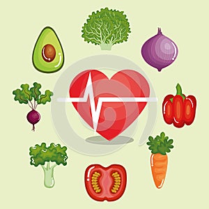 Heart cardio with healthy food