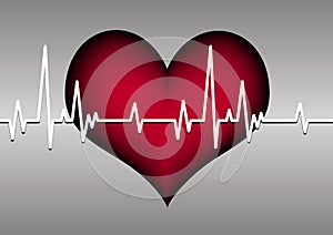 Heart and cardiogram photo