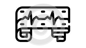 heart cardiogram black icon animation