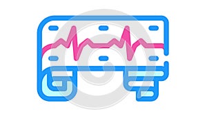 heart cardiogram color icon animation