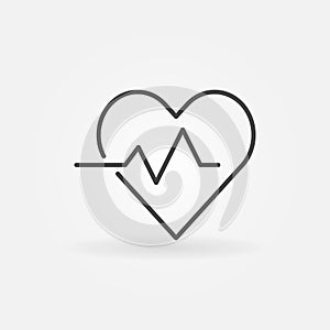 Heart cardiogram concept icon - vector heartbeat sign