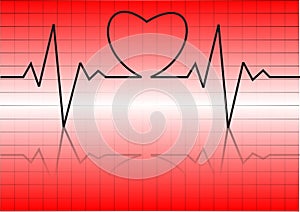 Heart cardiogram with heart on it