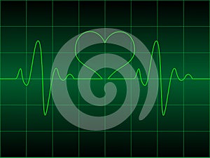 Heart cardiogram with heart on it