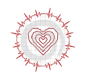 Heart cardiogram pulse bpm. Vector illustration