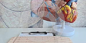 Heart cardiovascular disease and electrocardiogram of patient