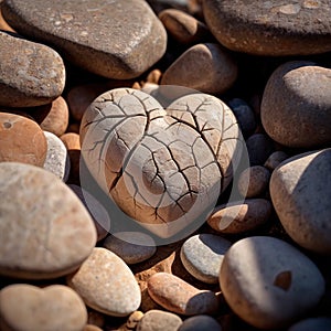 Heart carved from stone, hard and cold photo