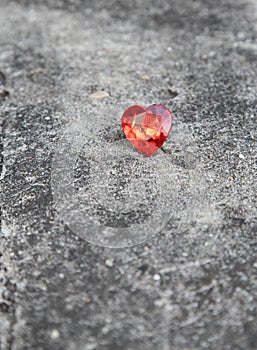 Heart on the cement floor