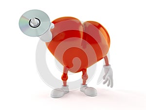 Heart character holding cd disc