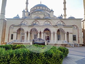 The Heart of Chechnya Mosque, named after Akhmat Hadji Kadyrov, in the city of Grozny of the Chechen Republic in the Russia.
